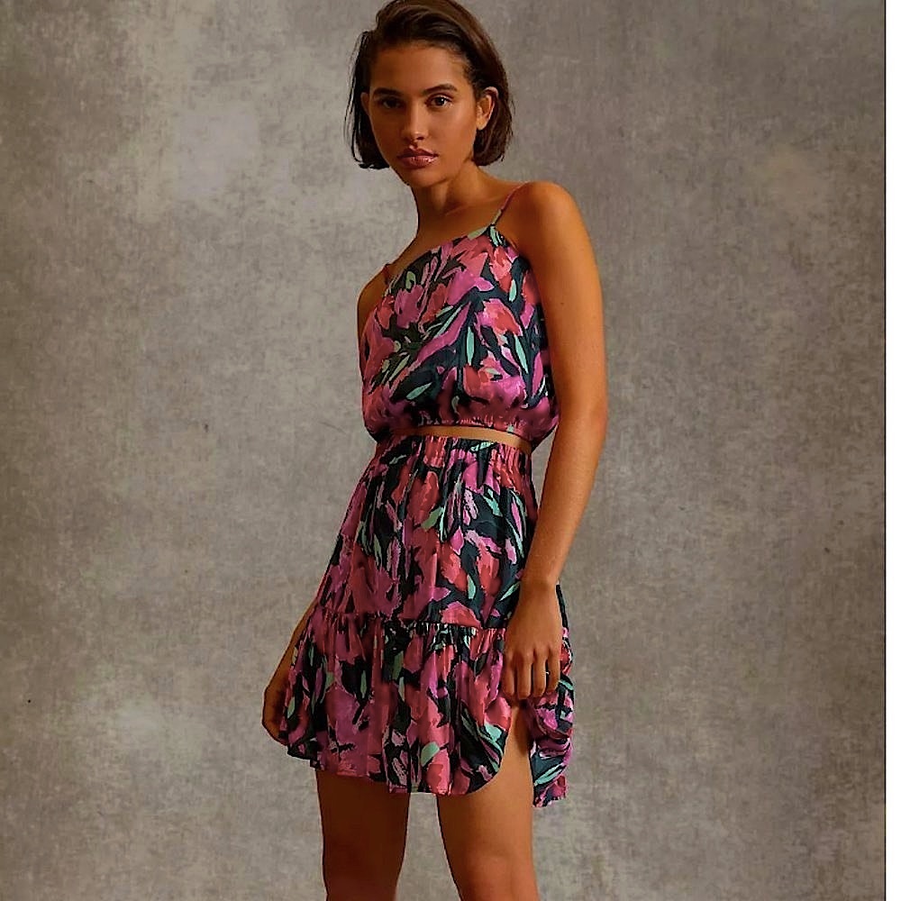 Anthropologie Corey Lynn Calter Sandrine Cropped Floral 2 pc set (tank & skirt)